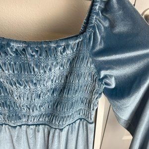Lauren Conrad dress velvet dusty blue - NWT